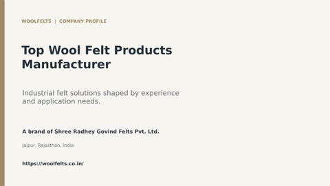 Top Wool Felt Products Manufacturer | WoolFelts
