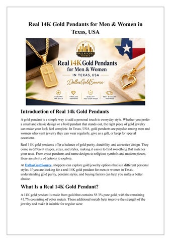 Real 14k Gold Pendants for Men
