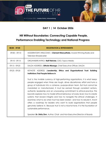 Future of HR Powered By SALGA 2026 Conference Programme 