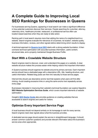 A Complete Guide to Improving Local SEO Rankings for Businesses in Queens