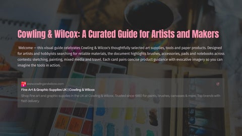 Quality Art Supplies UK for Painting, Drawing and Creative Projects