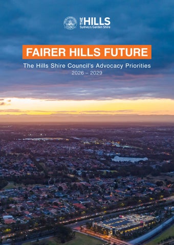 Fairer Hills Future - The Hills Shire Councils Advocacy Priorities 2026-2029