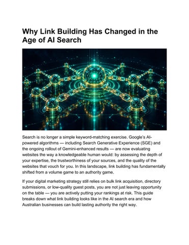 Why Link Building Has Changed in the Age of AI Search