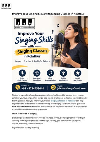 Singing Classes in Kolathur