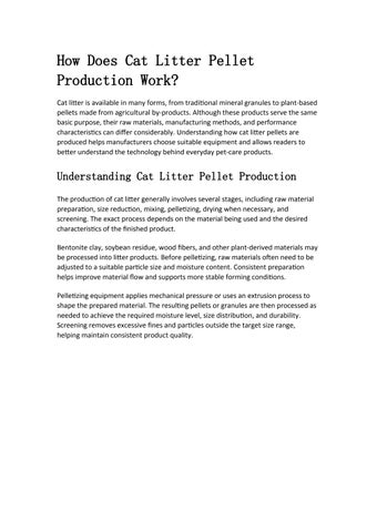 How Does Cat Litter Pellet Production Work