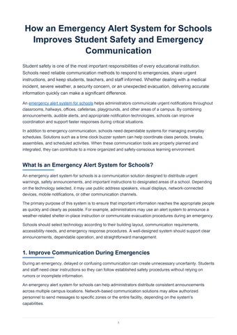 How an Emergency Alert System for Schools Improves Student Safety and Emergency Communication