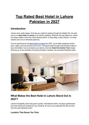 Top Rated Best Hotel in Lahore Pakistan in 2027