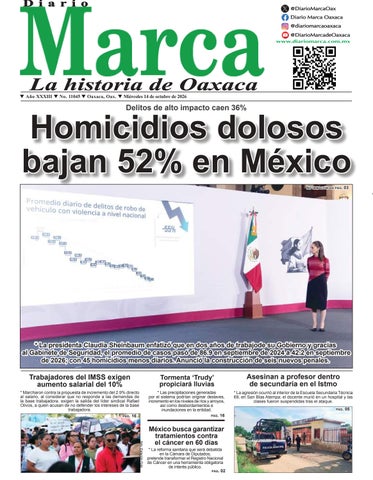 Edición impresa del diario Marca de Oaxaca 14-10-2026