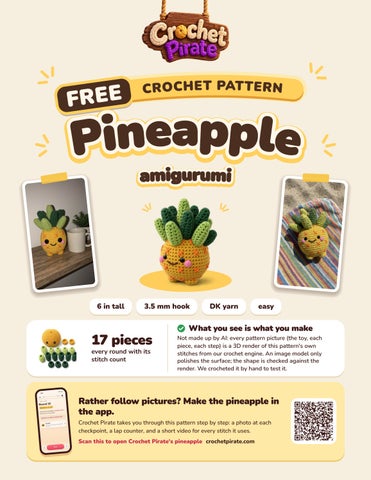 Pineapple Amigurumi: Free Crochet Pattern (PDF)