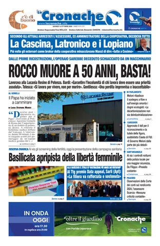 Cronache del 15 ottobre 2026