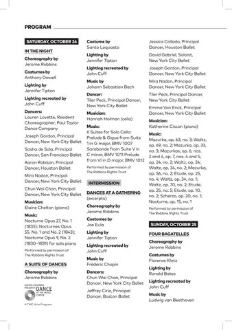 Ballet Festival Jerome Robbins Program 册 第 7 页