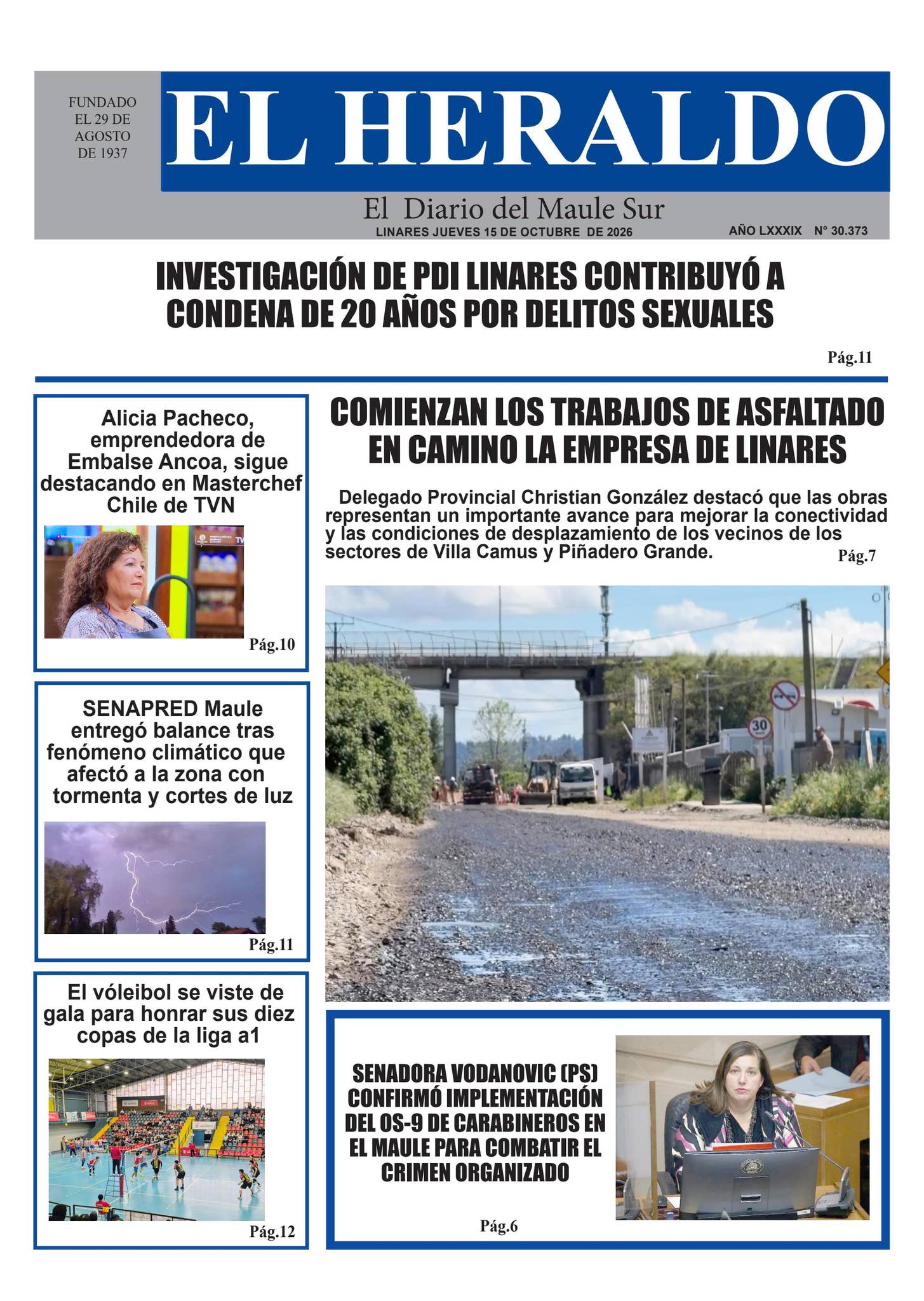 Jueves 15 de octubre 2026