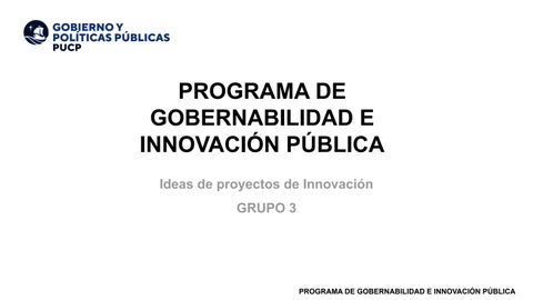 PROGRAMA DE GOBERNABILIDAD E INNOVACION PUBLICA