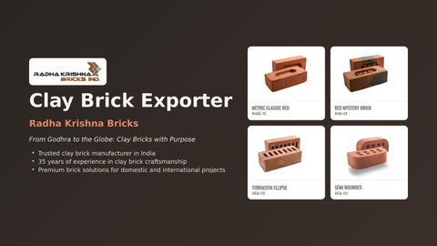 Clay Brick Exporter| Radha Krishna Bricks