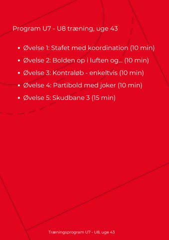Træningsprogram U7 - U8, uge 43