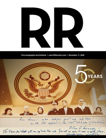 RR Auction: Fine Autographs and Artifacts Featuring JFK