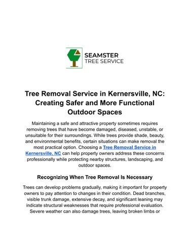 Tree Removal Service in Kernersville, NC
