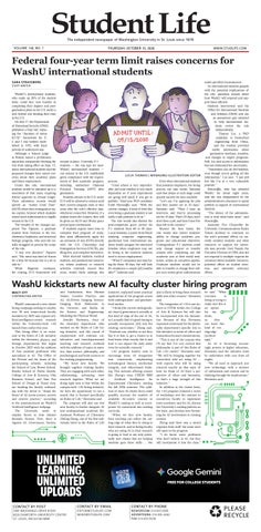 October 15, 2026 Student Life newspaper, WashU in St. Louis
