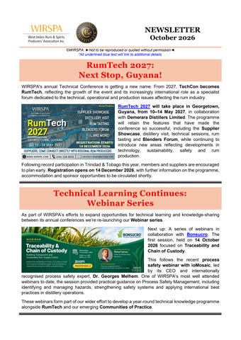 WIRSPA Newsletter, Oct 2026