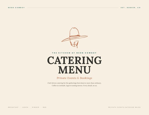 Neon Cowboy Catering Menu