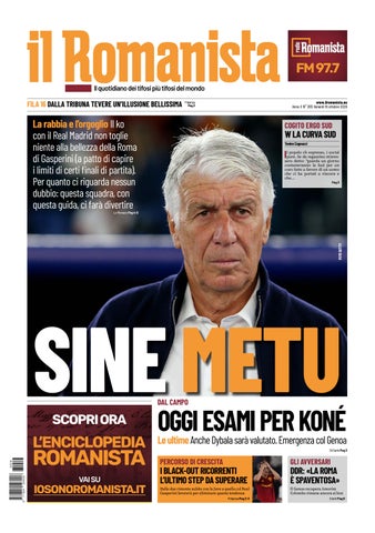 Il Romanista del 16 ottobre 2026