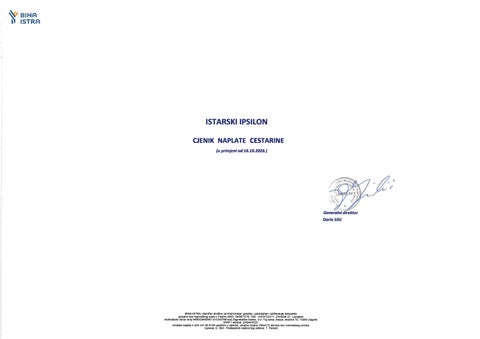 Cjenik naplate cestarine