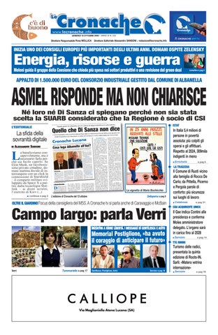 Cronache del 16 ottobre 2026
