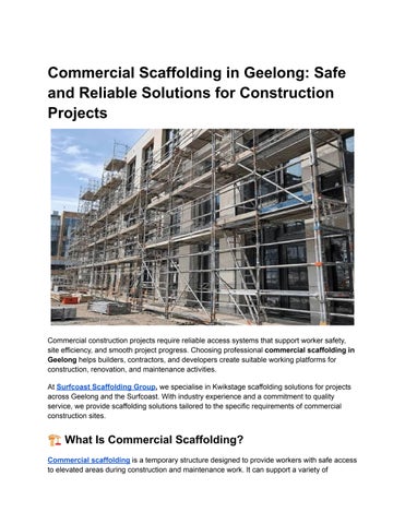 Commercial Scaffolding in Geelong_ Safe and Reliable Solutions for Construction Projects