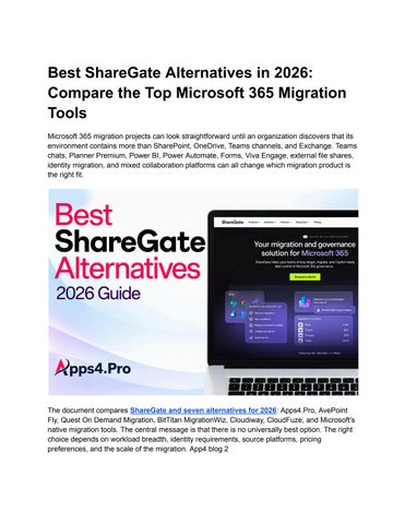 Best ShareGate Alternatives in 2026_ Compare the Top Microsoft 365 Migration Tools