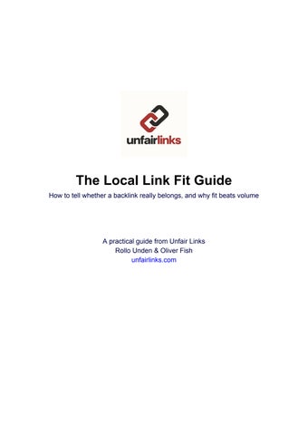 The Local Link Fit Guide