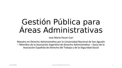 GESTIÓN PÚBLICA PARA ÁREAS ADMINISTRATIVAS