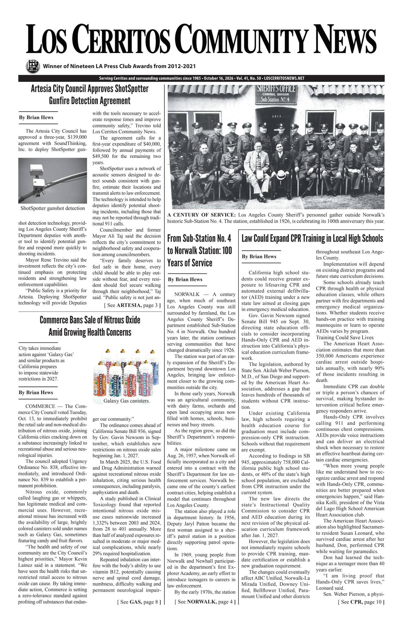 October 16, 2026 Los Cerritos Community News by Los Cerritos Commuity ...