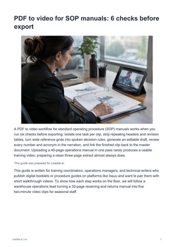 PDF to video for SOP manuals: 6 checks before export