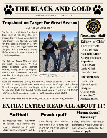 The Black and Gold Volume 6 Issue 7 October 16th, 2026