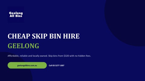  Cheap Skip Bin Hire Geelong | From $320 | Geelong All Bins