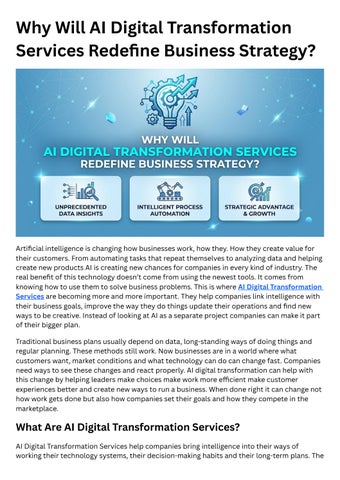 Why Will AI Digital Transformation Services Redefine Business Strategy