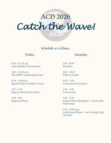 ACD 2026 Annual Meeting and Convocation Program