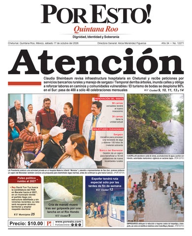 PORTADA POR ESTO CHETUMAL, SÁBADO 17 DE OCTUBRE DE 2026