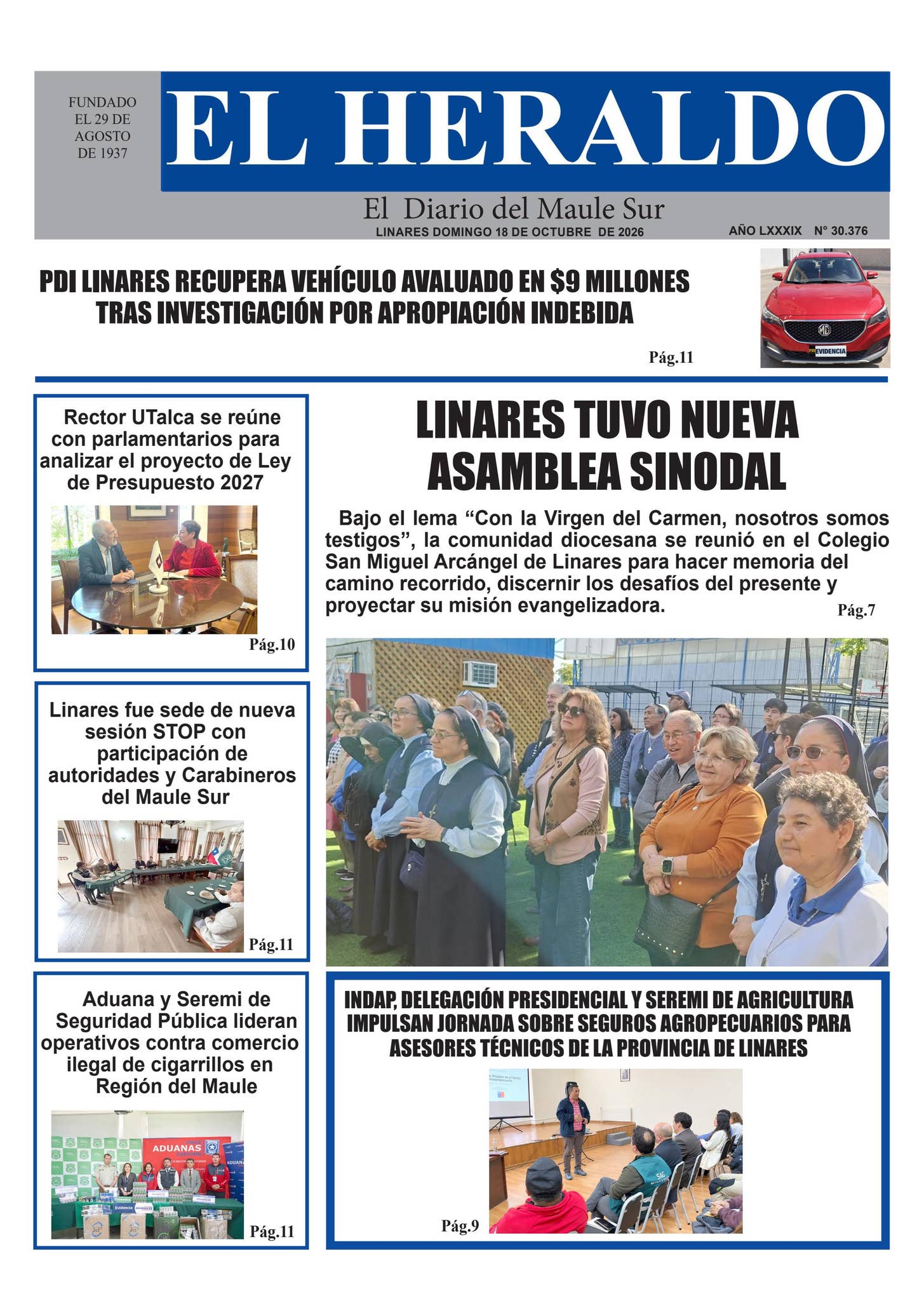 Domingo 18 de octubre 2026