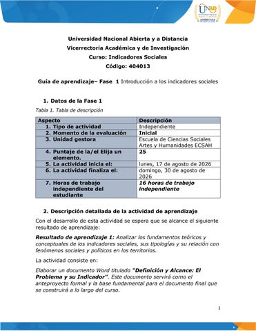 Guia de aprendizaje Fase 1 - Introducción a los indicadores sociales