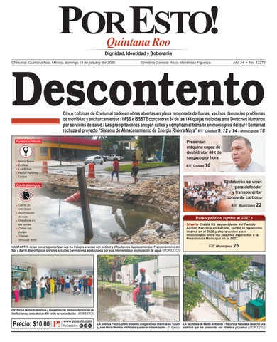 PORTADA POR ESTO CHETUMAL, DOMINGO 18 DE OCTUBRE DE 2026