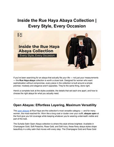Inside the Rue Haya Abaya Collection _ Every Style, Every Occasion