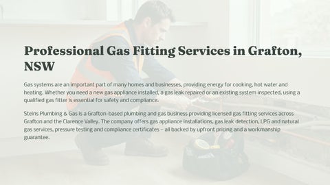 Professional Gas Fitting Services in Grafton | Steins Plumbing & Gas