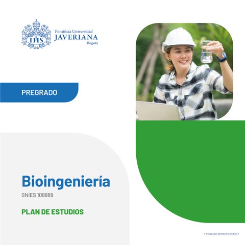 Plan de estudios Pregrado Bioingeniería