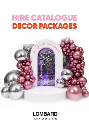 HIRE CATALOGUE DECOR PACKAGES