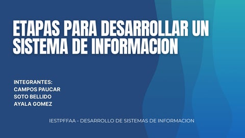etapas para desarrollar un sistema de informacion