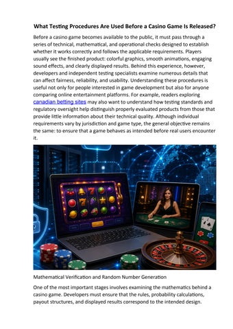 What Testing Procedures Are Used Before a Casino Game Is Released?