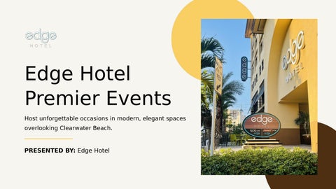How Can You Plan a Successful Event at Edge Hotel Clearwater Beach
