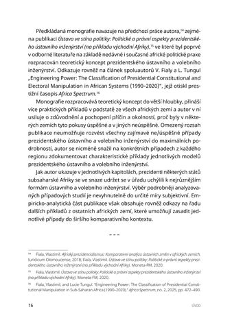 Politicke a pravni aspekty prezidentskeho ustavniho a volebniho inzenyrstvi v Africe Fiala Vlastimil 第 16 页