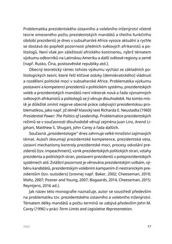 Politicke a pravni aspekty prezidentskeho ustavniho a volebniho inzenyrstvi v Africe Fiala Vlastimil 第 17 页